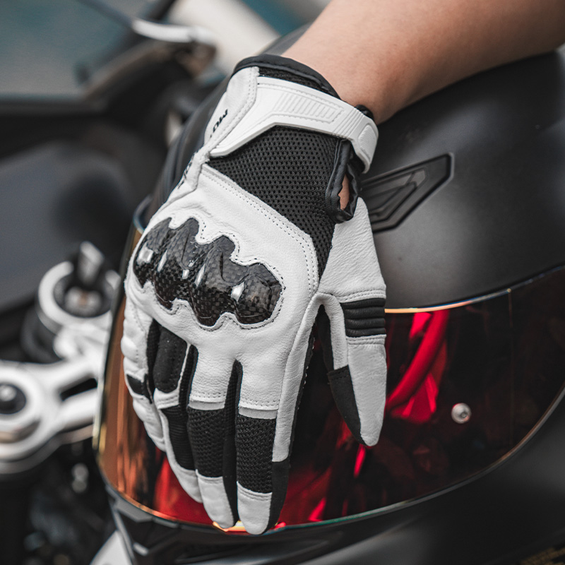 Ciclismo al aire libre Guantes de cuero de alta calidad para montar en moto